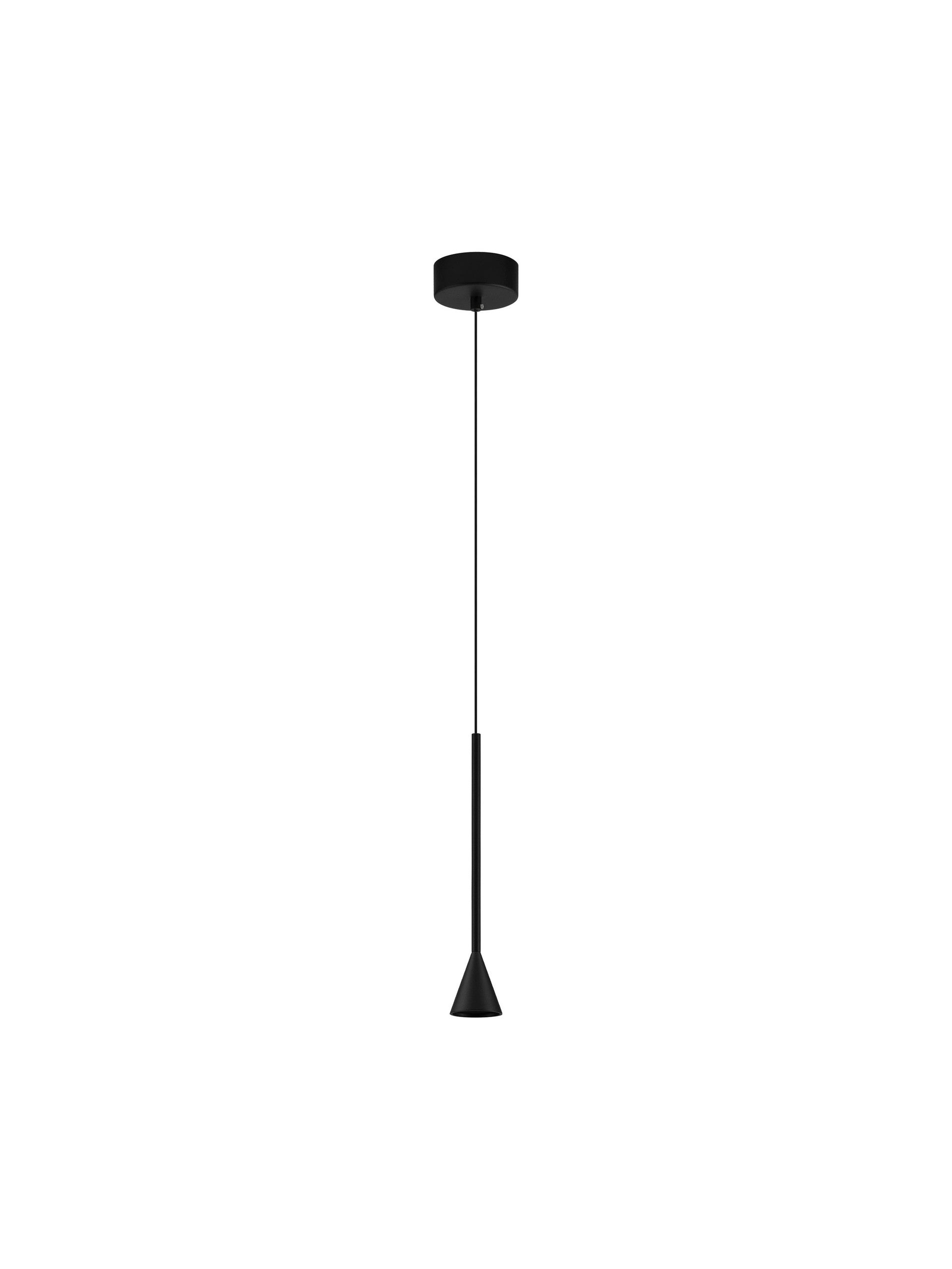 Висящо осветително тяло (пендел) NET LED 6W 220-240V Триак димируем Матово черен алуминий Регулируема височина ⌀6 H200см