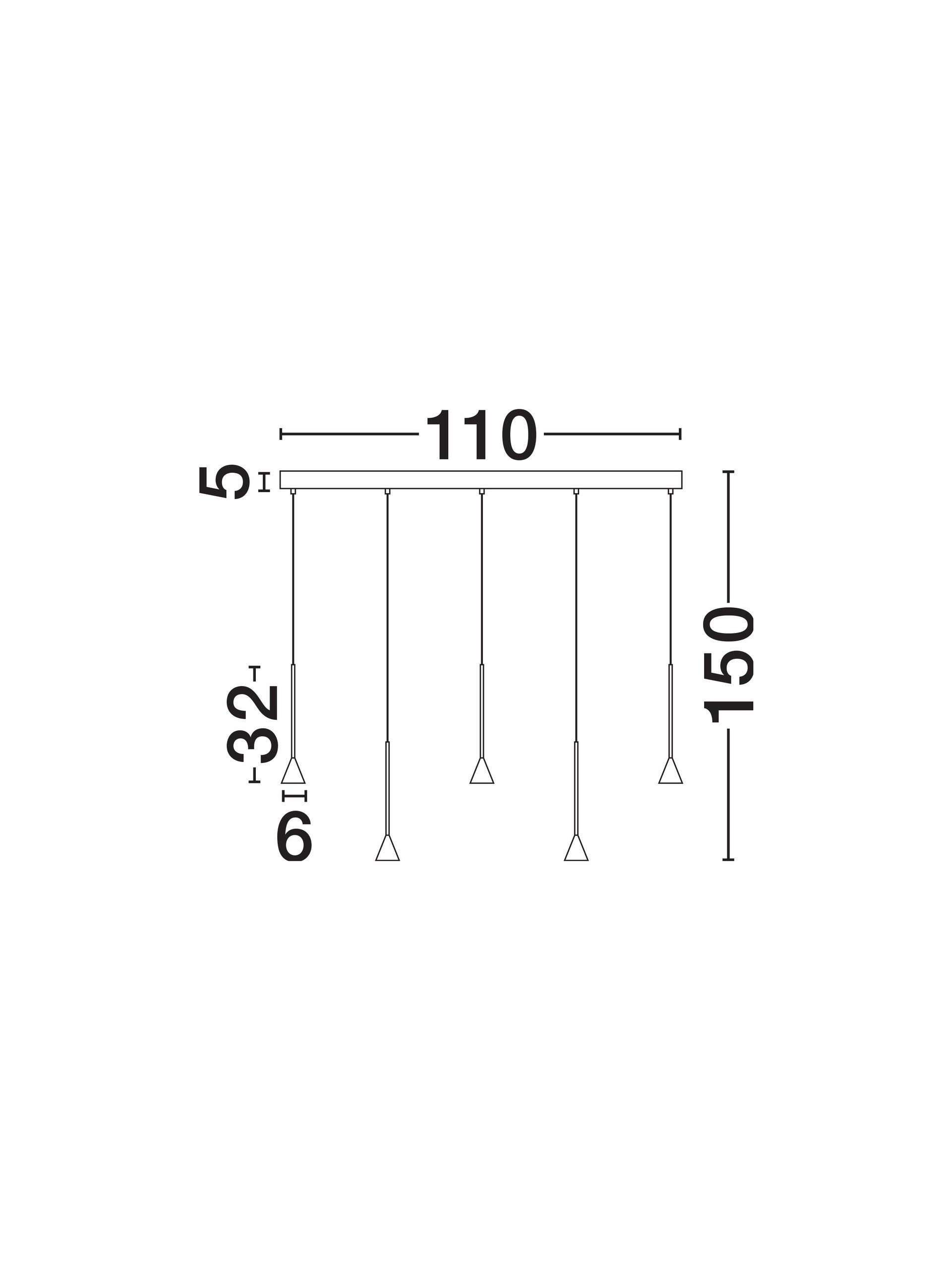 Висящо осветително тяло (пендел) NET LED 27W 220-240V Триак димируем Матово черен алуминий Регулируема височина L110 W3.5 H150см