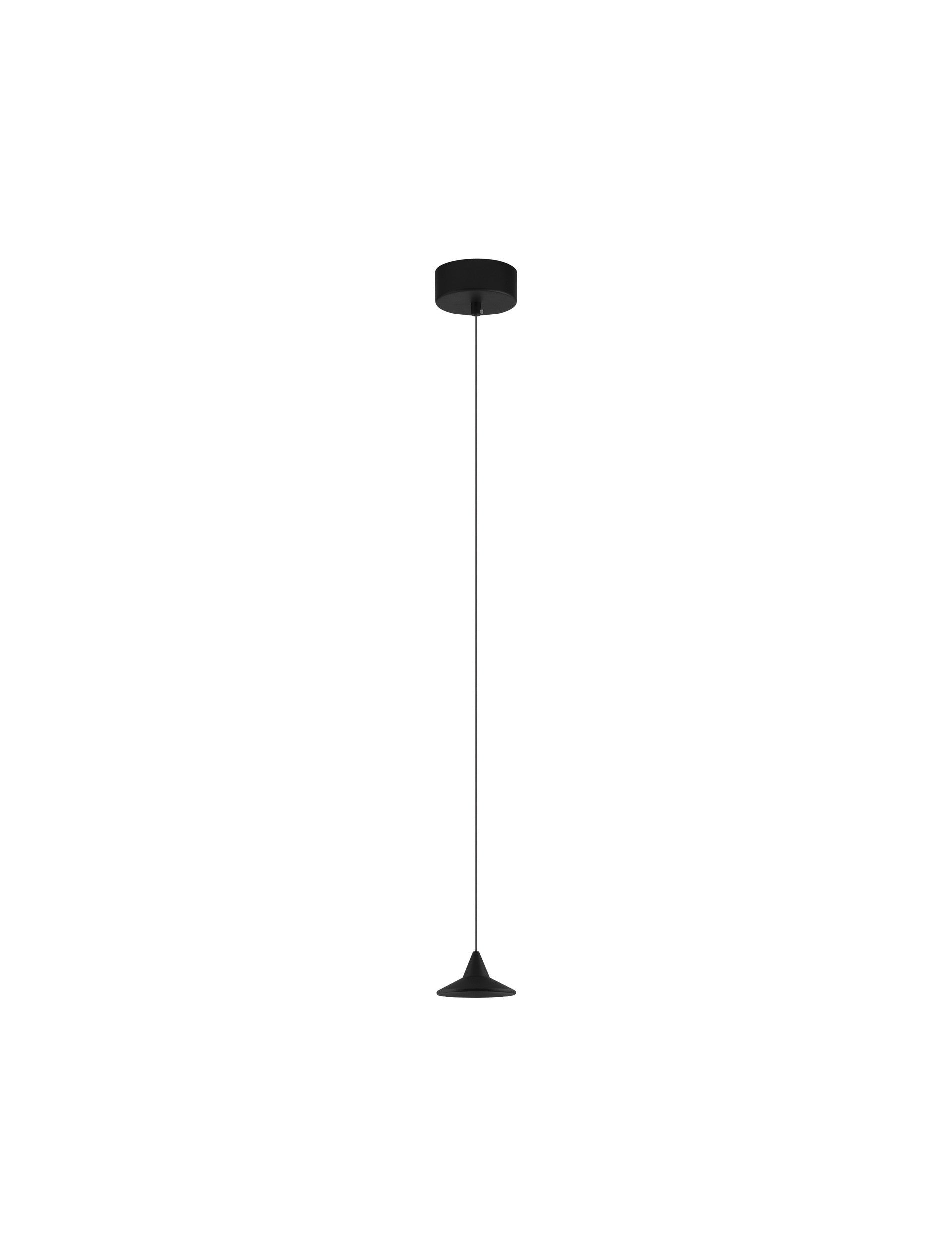 Висящо осветително тяло (пендел) DRO LED 6W 220-240V Триак димируем Матово черен алуминий Регулируема височина ⌀9.2 H150см