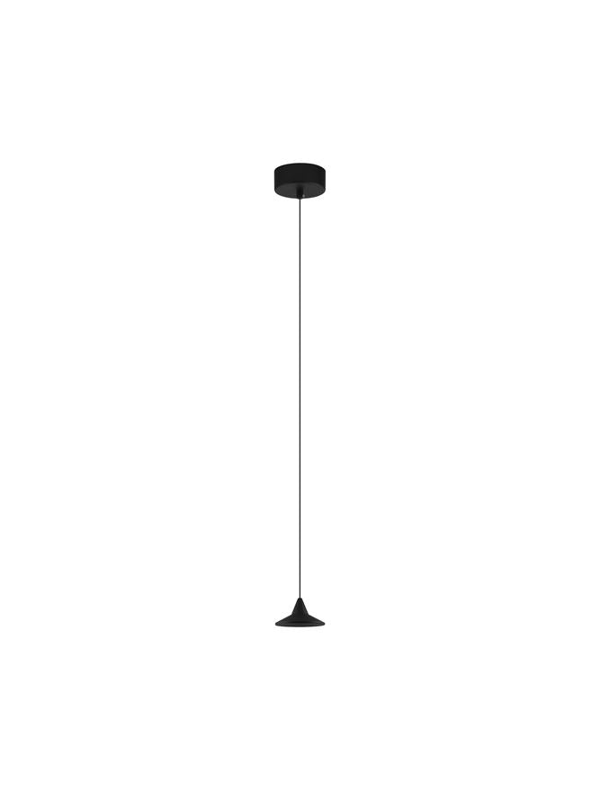 Висящо осветително тяло (пендел) DRO LED 6W 220-240V Триак димируем Матово черен алуминий Регулируема височина ⌀9.2 H150см