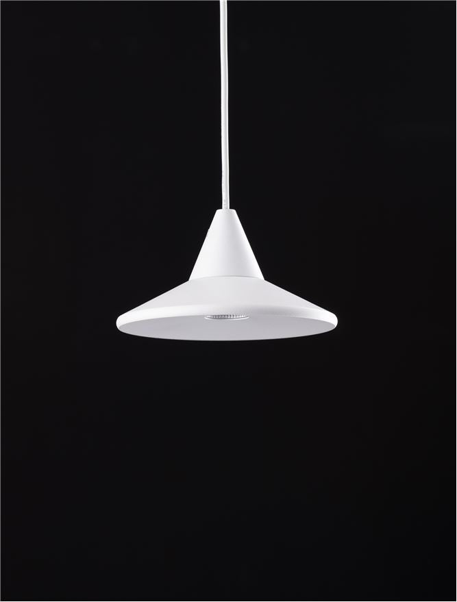 Висящо осветително тяло (пендел) DRO LED 6W 220-240V Триак димируем Матово бял алуминий Регулируема височина ⌀9.2 H150см
