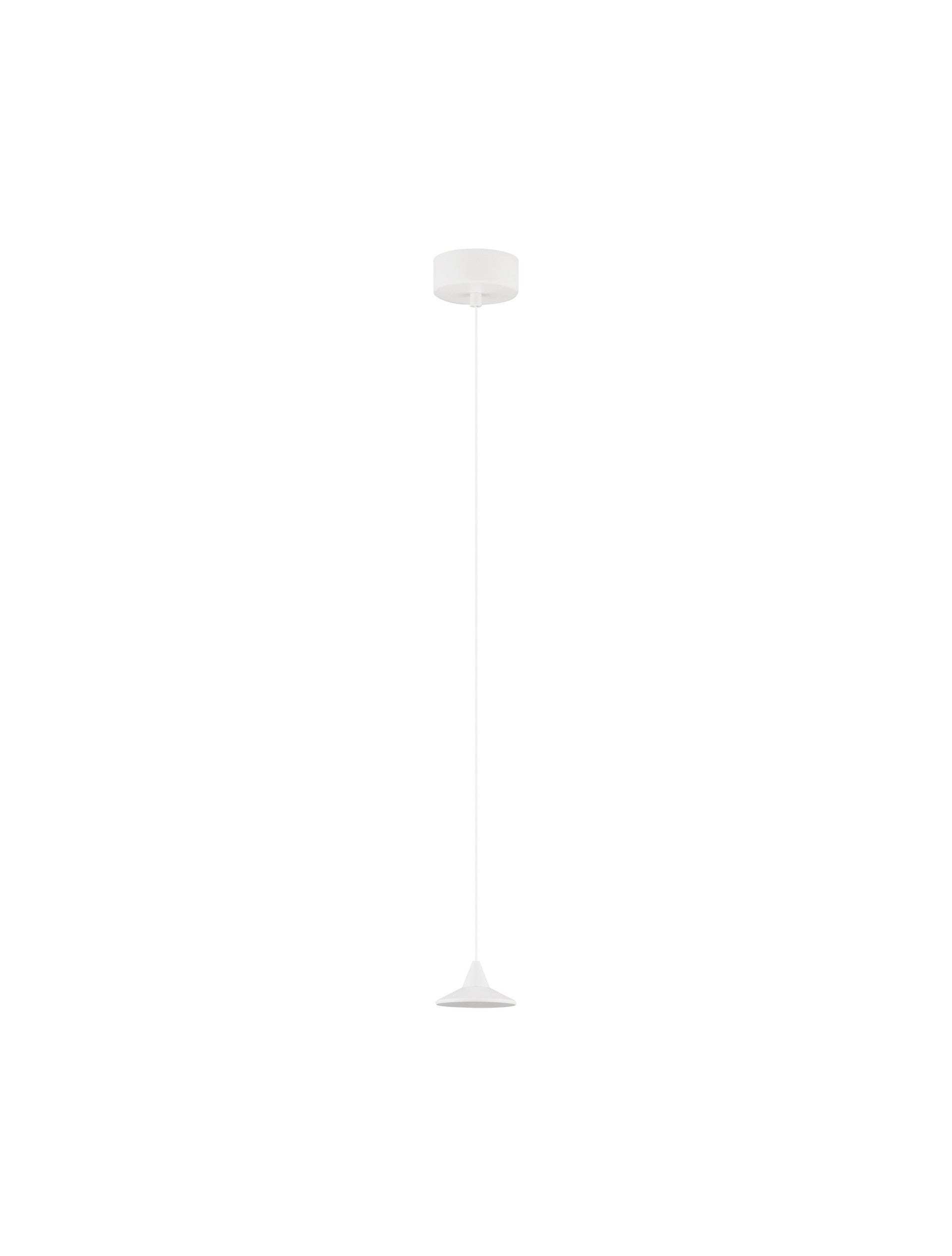 Висящо осветително тяло (пендел) DRO LED 6W 220-240V Триак димируем Матово бял алуминий Регулируема височина ⌀9.2 H150см