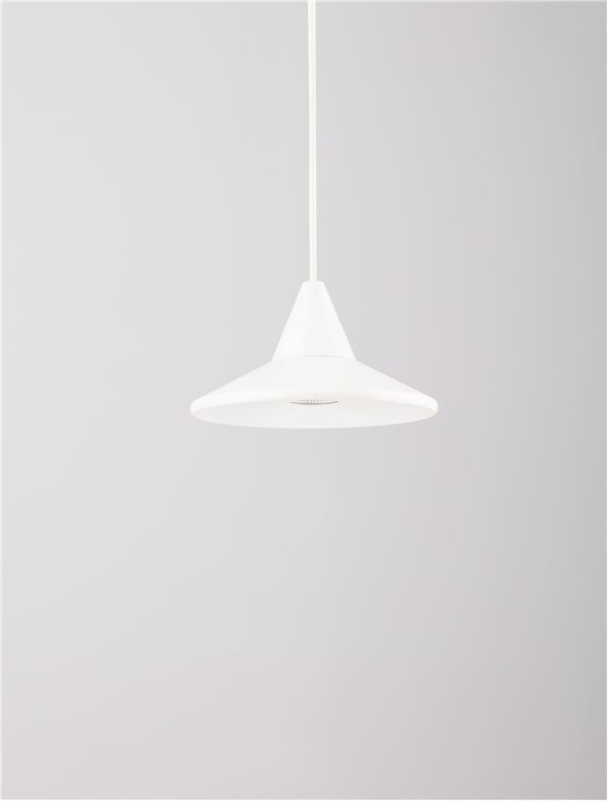 Висящо осветително тяло (пендел) DRO LED 6W 220-240V Триак димируем Матово бял алуминий Регулируема височина ⌀9.2 H150см