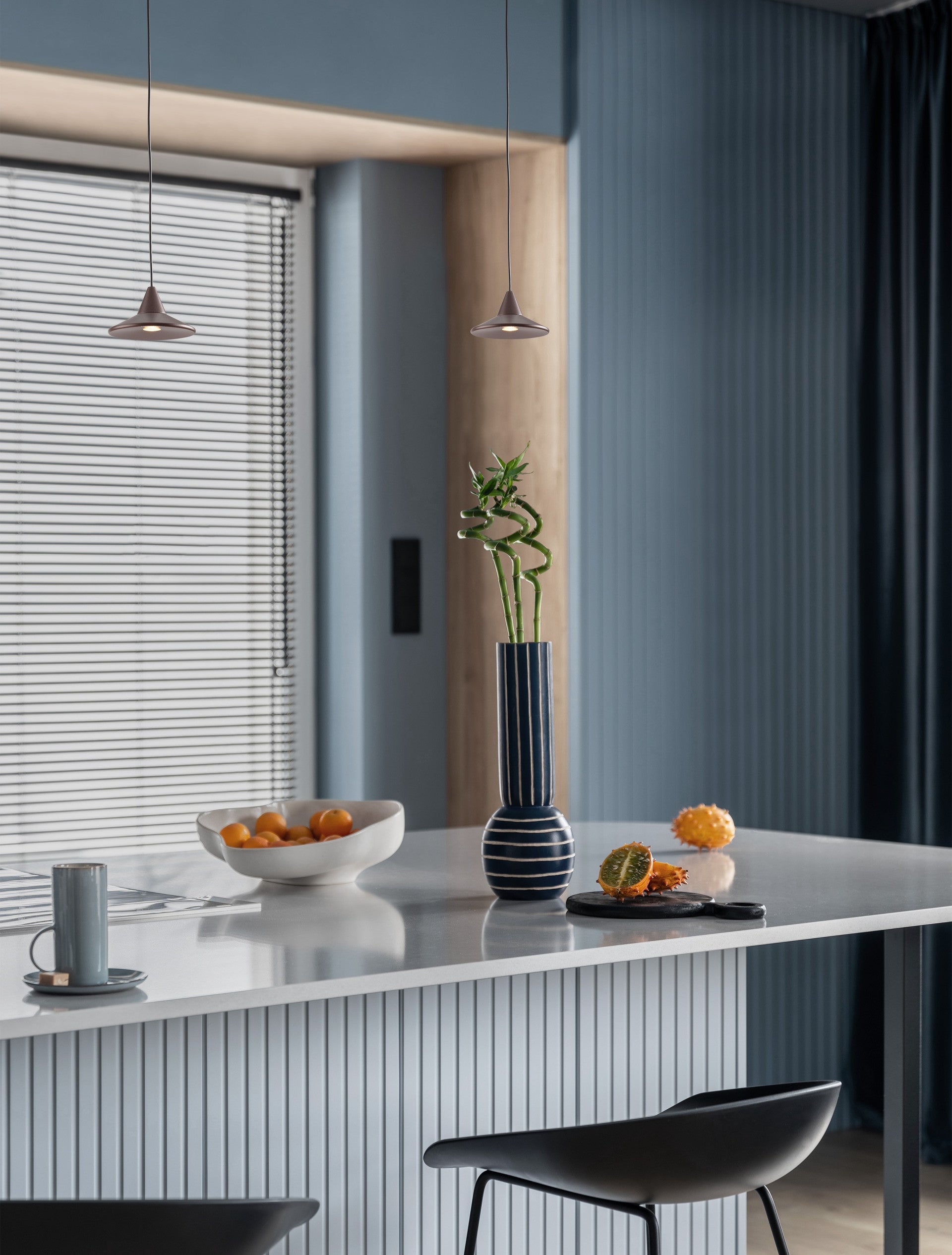 Висящо осветително тяло (пендел) DRO LED 6W 220-240V Триак димируем Кафяв алуминий Регулируема височина ⌀9.2 H150см