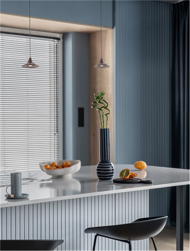 Висящо осветително тяло (пендел) DRO LED 6W 220-240V Триак димируем Кафяв алуминий Регулируема височина ⌀9.2 H150см