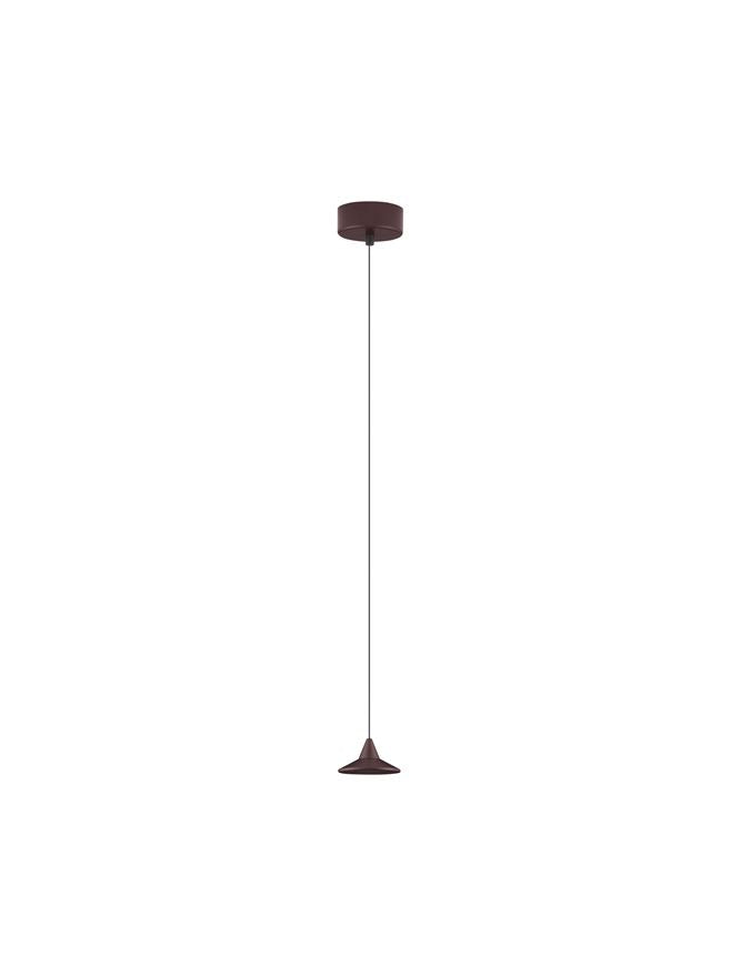 Висящо осветително тяло (пендел) DRO LED 6W 220-240V Триак димируем Кафяв алуминий Регулируема височина ⌀9.2 H150см