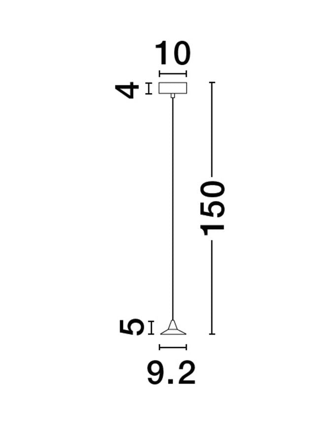 Висящо осветително тяло (пендел) DRO LED 6W 220-240V Триак димируем Кафяв алуминий Регулируема височина ⌀9.2 H150см