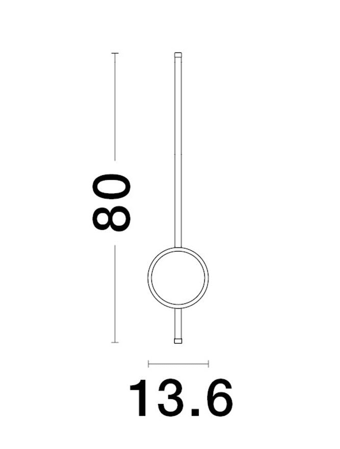Висящо осветително тяло (пендел) CLOCK 22W Пясъчно черен алуминий и акрил