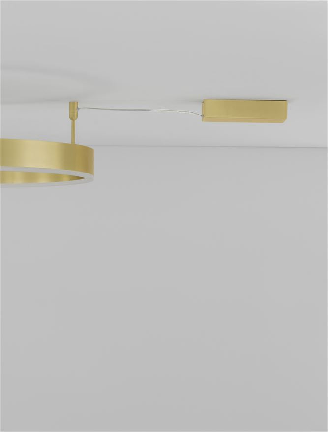 Висящо осветително тяло (пендел) MOTIF 46W LED 3000K Триак димируем Златист месинг алуминий акрил