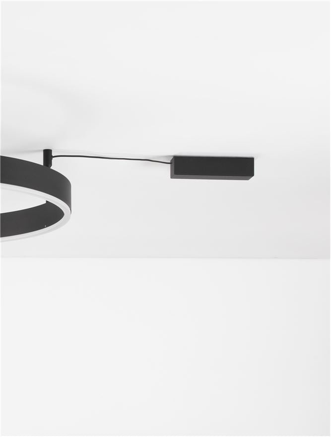 Висящо осветително тяло (пендел) MOTIF 46W LED 3000K Триак димируем Пясъчно черен алуминий акрил
