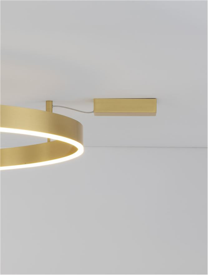Висящо осветително тяло (пендел) MOTIF 60W LED 3000K Триак димируем Златист месинг алуминий акрил