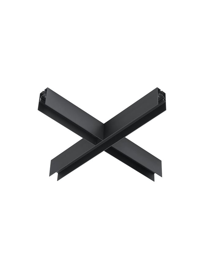 Техническо осветление BUXTON Кръстовиден ъглов конектор Пясъчно черен алуминий