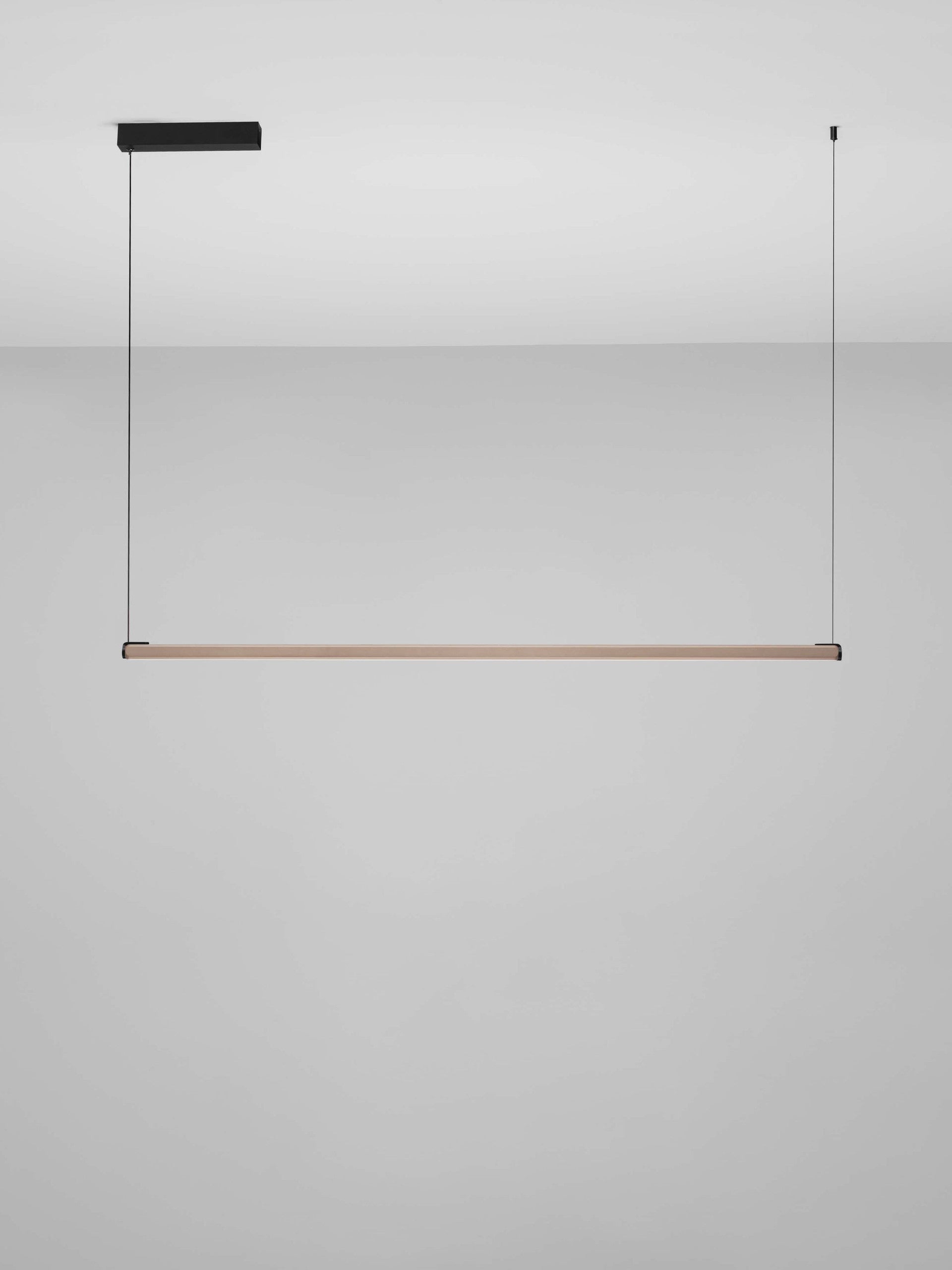 Подова лампа LIOS LED 28W 220-240V Шампанско злато алуминий матово черна основа L123 W2.5 H200см