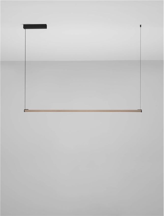 Подова лампа LIOS LED 28W 220-240V Шампанско злато алуминий матово черна основа L123 W2.5 H200см