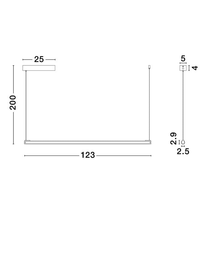 Подова лампа LIOS LED 28W 220-240V Шампанско злато алуминий матово черна основа L123 W2.5 H200см