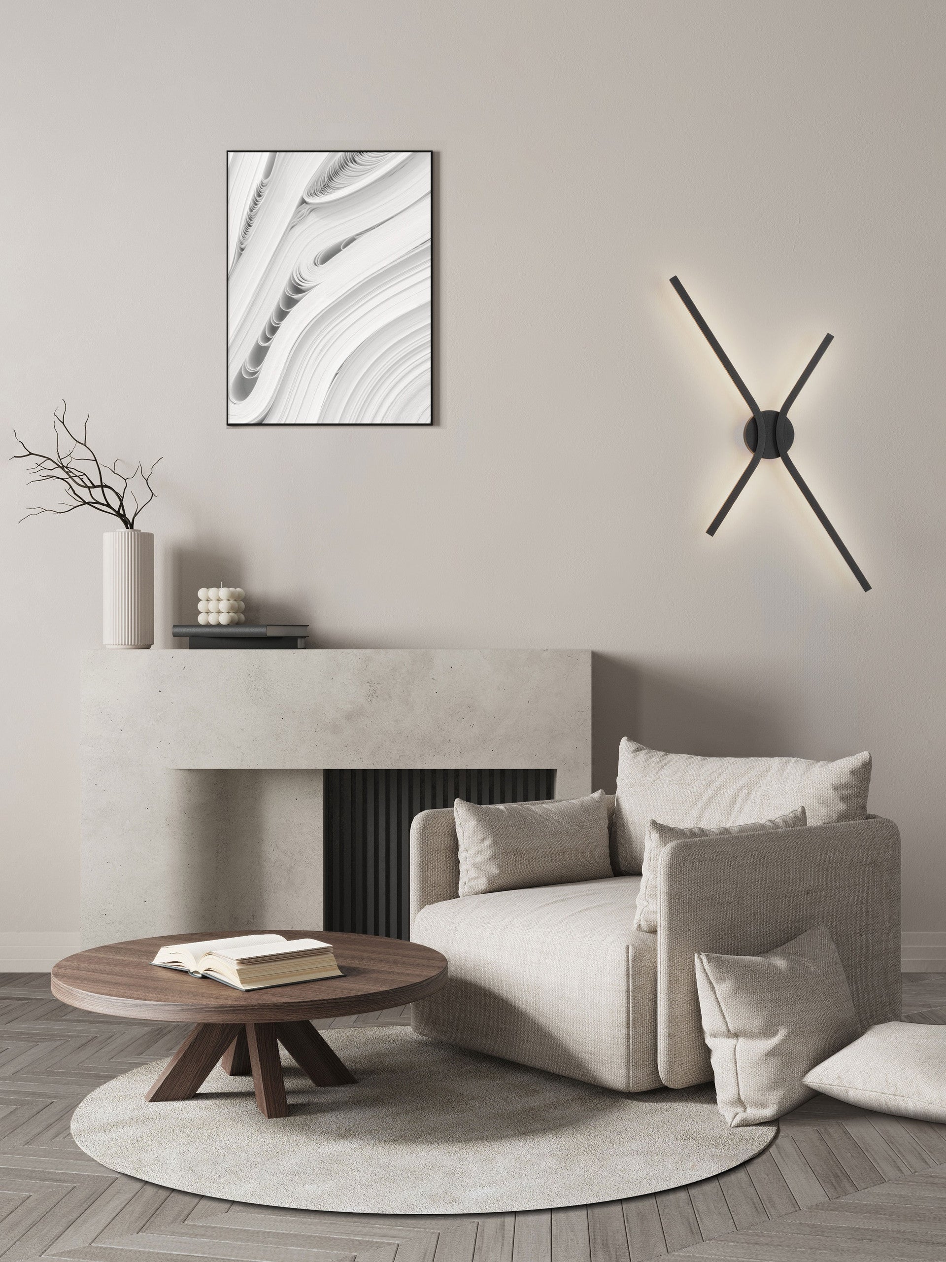 Висяща лампа AKRO 16W, мат черен алуминий, Д60 Ш35 В5,5см
