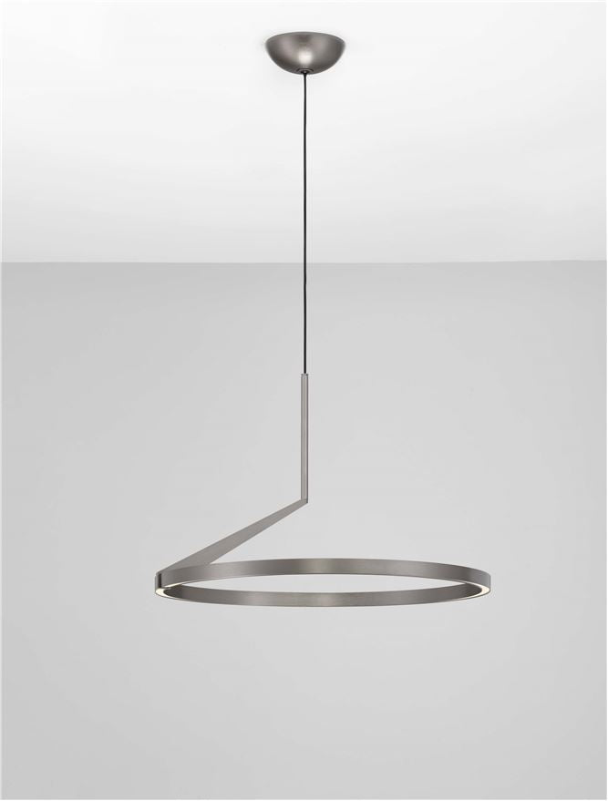Висящо осветително тяло (пендел) TILIA LED 31W 220-240V Матиран никел алуминий ⌀60 H250см нагоре и надолу