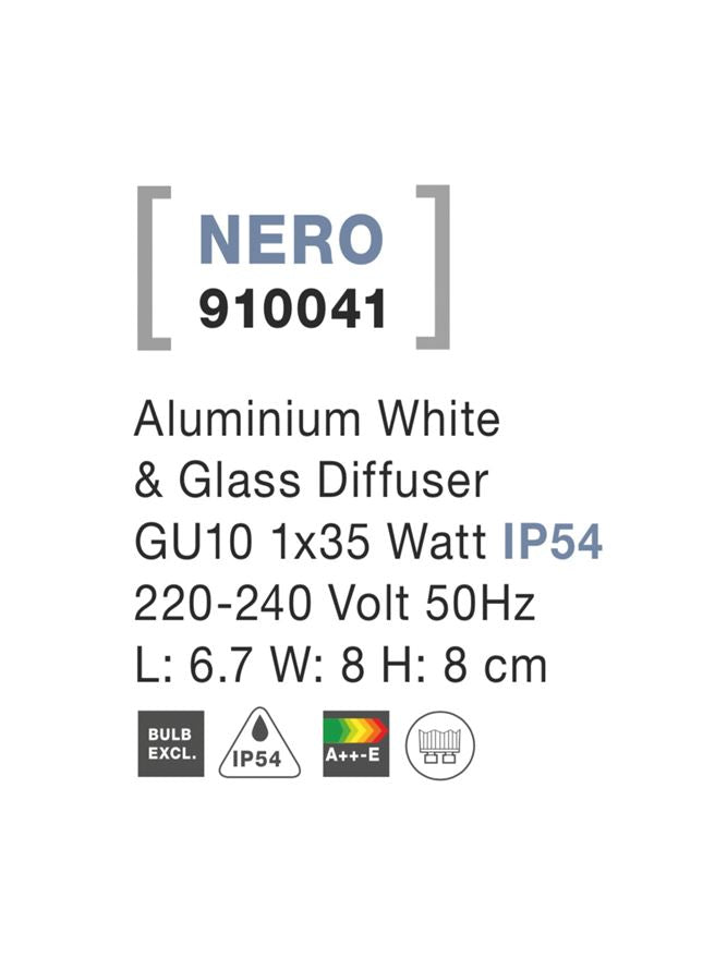 Външен аплик NERO LED GU10 2x10W Пясъчно бял алуминий