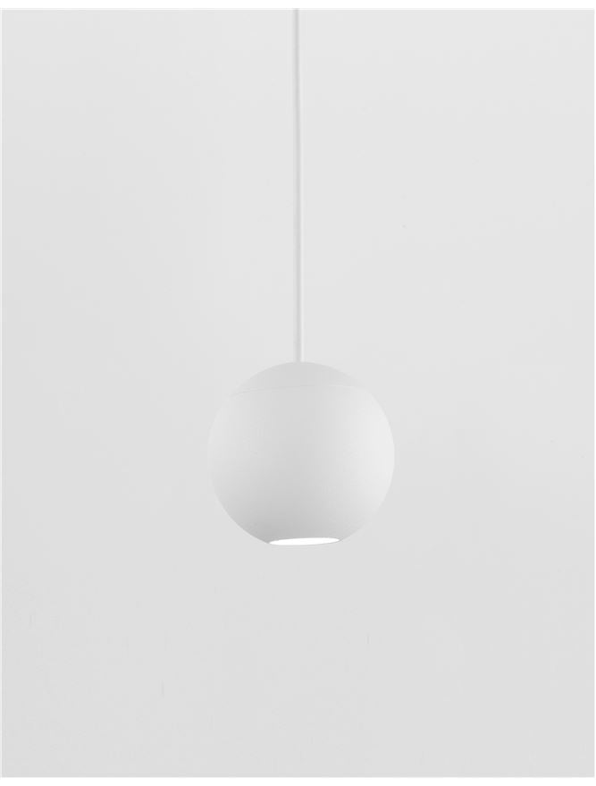 Висящо осветително тяло (пендел) NOCCI LED 4W 230V Бял алуминий Бял текстилен шнур Регулируема височина ⌀5 H158см