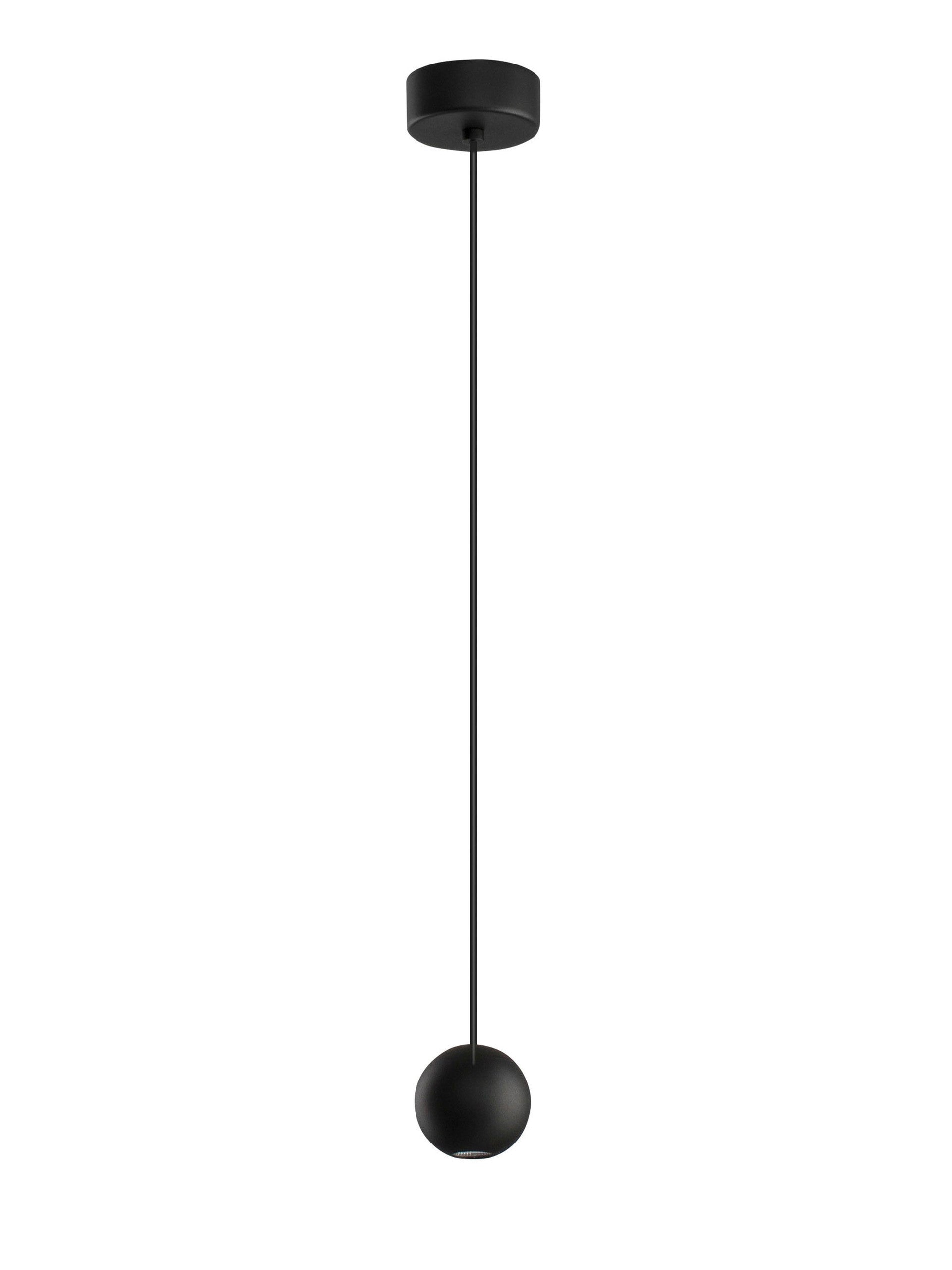 Висящо осветително тяло (пендел) NOCCI LED 4W 230V Черен алуминий Черен текстилен шнур Регулируема височина ⌀5 H158см