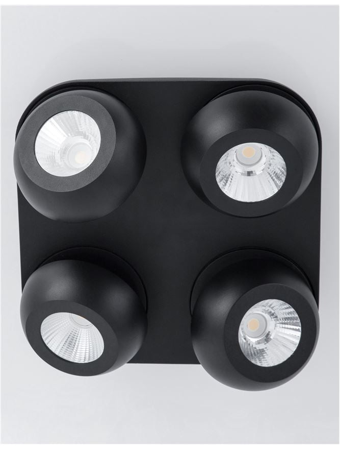Висящо осветително тяло (пендел) GON 4x5W LED Пясъчно черен алуминий