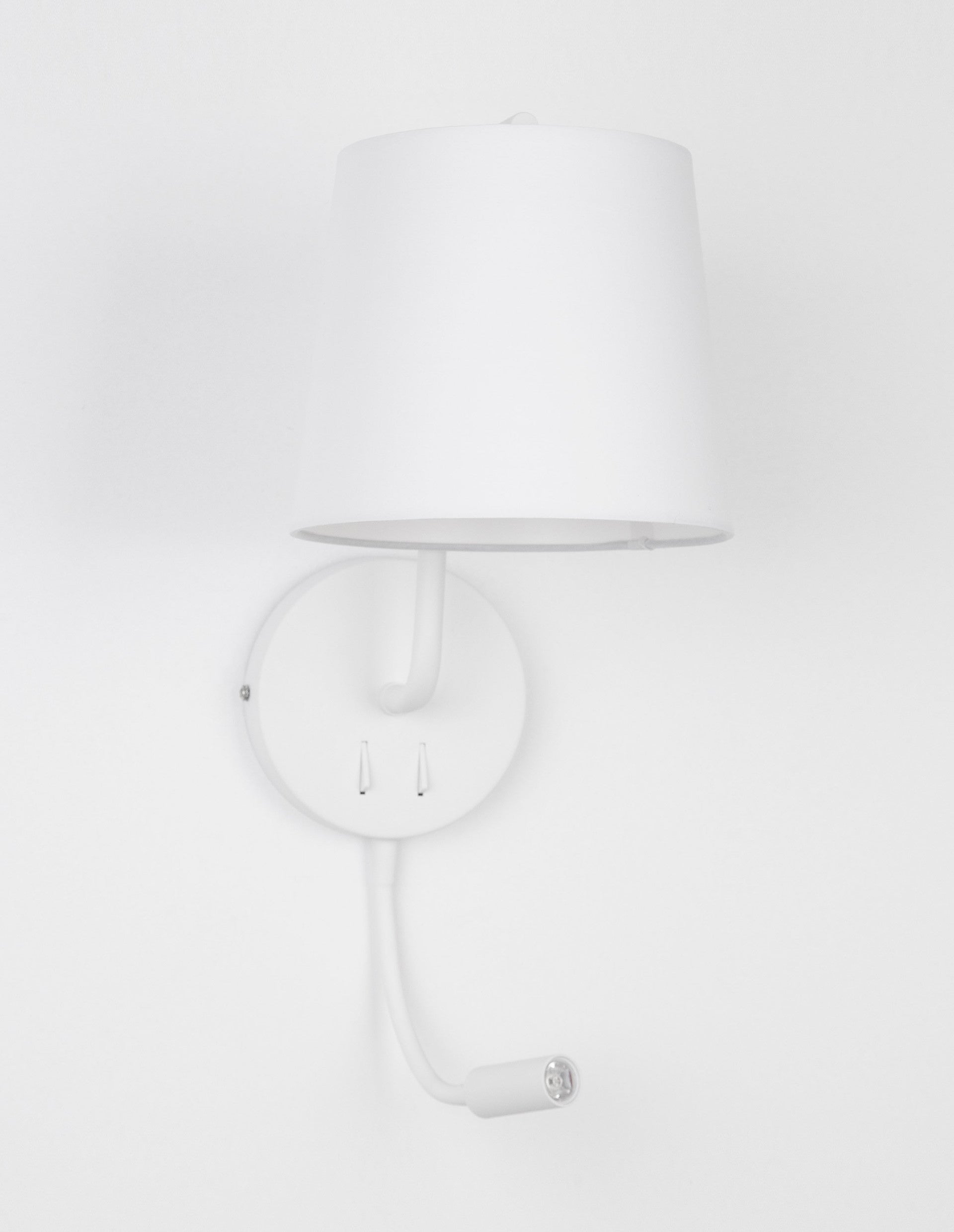 Висяща лампа SAGE LED E27 15W, бял алуминий и бял текстилен абажур