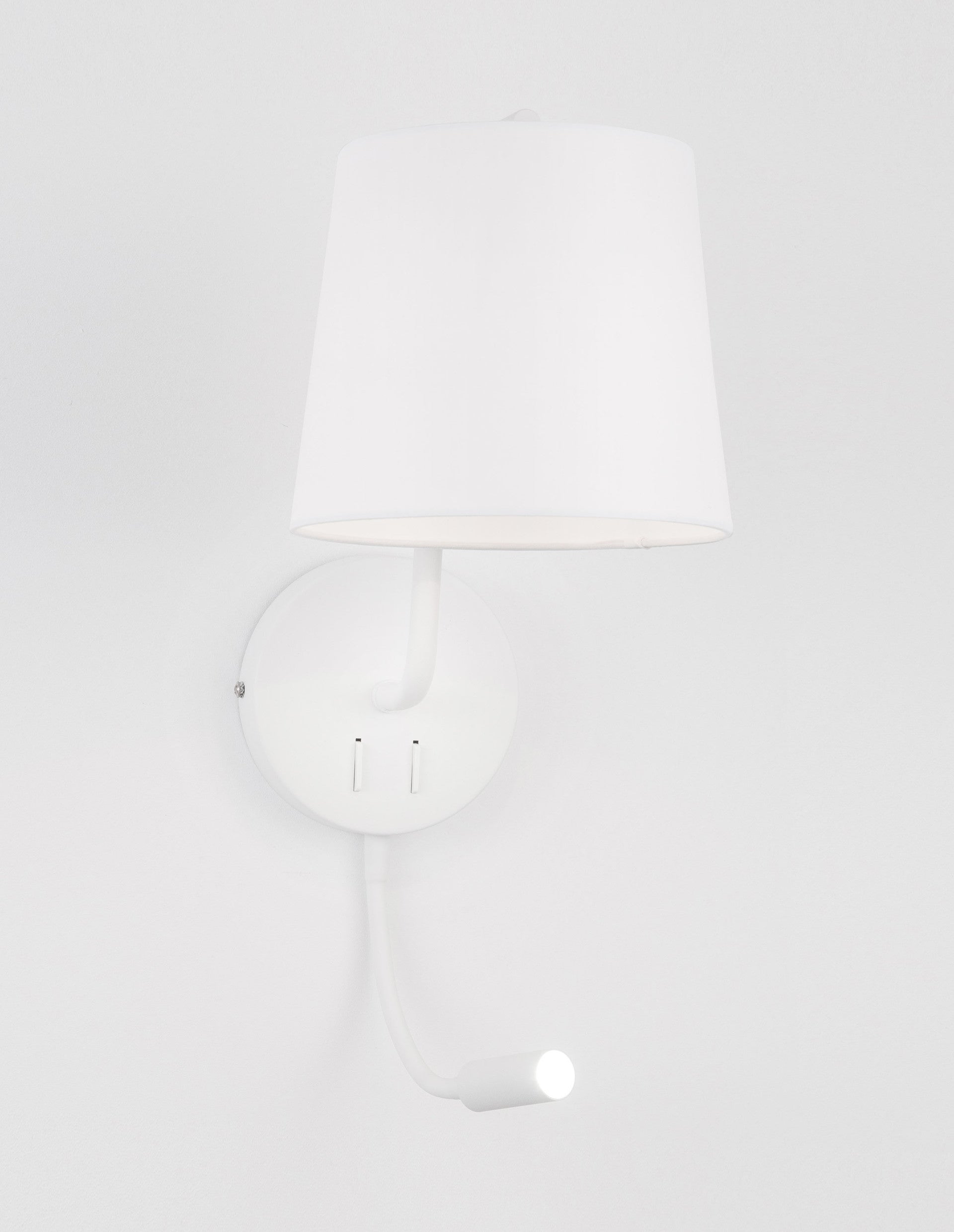 Висяща лампа SAGE LED E27 15W, бял алуминий и бял текстилен абажур