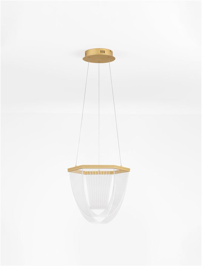 Висящо осветително тяло (пендел) VALENTIN 20W LED Матово златен алуминий акрил