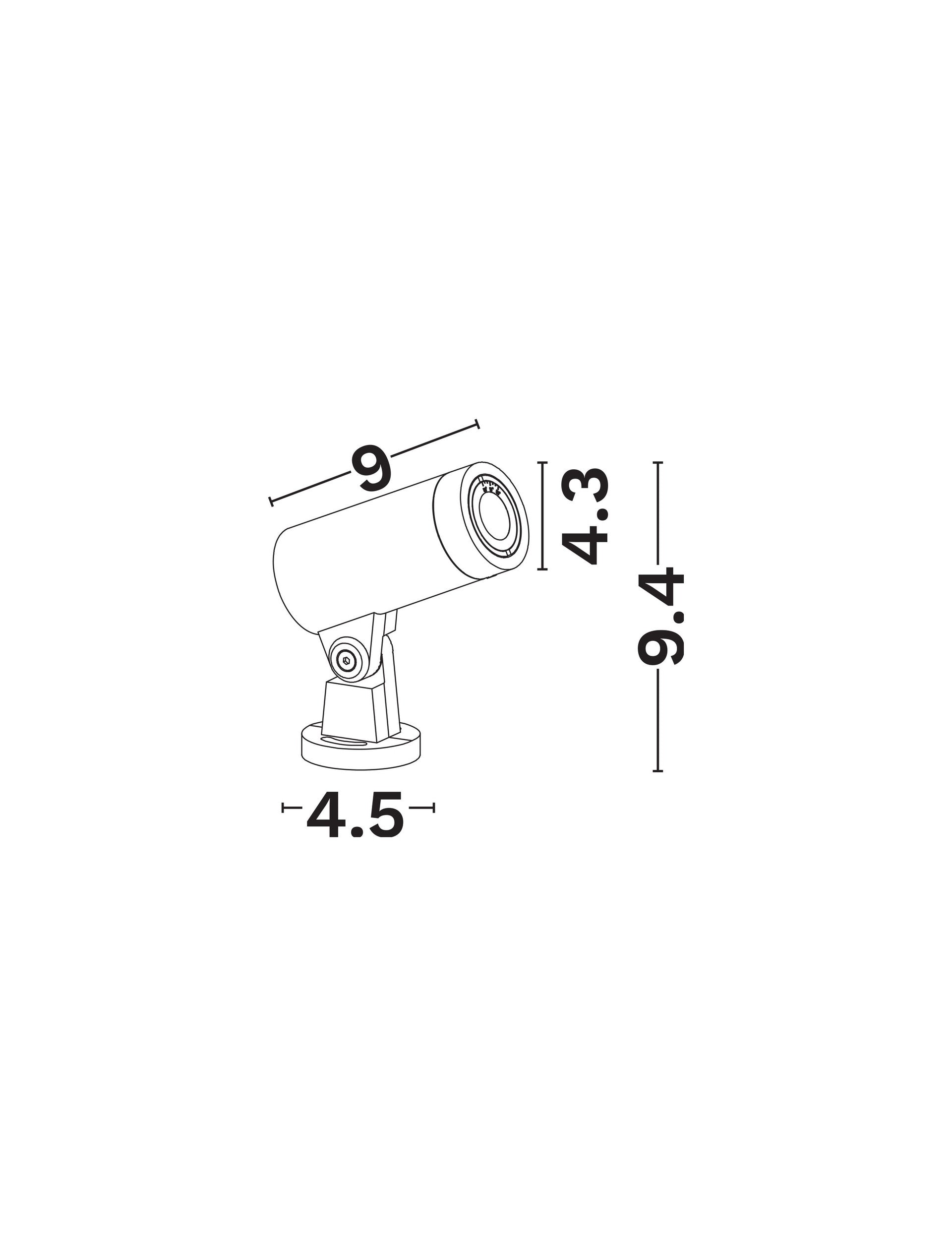 LED Спот LAW INOUT 5W 220-240V IP65 Черен Д10.2 Ш4.5 В9.4см 3000К