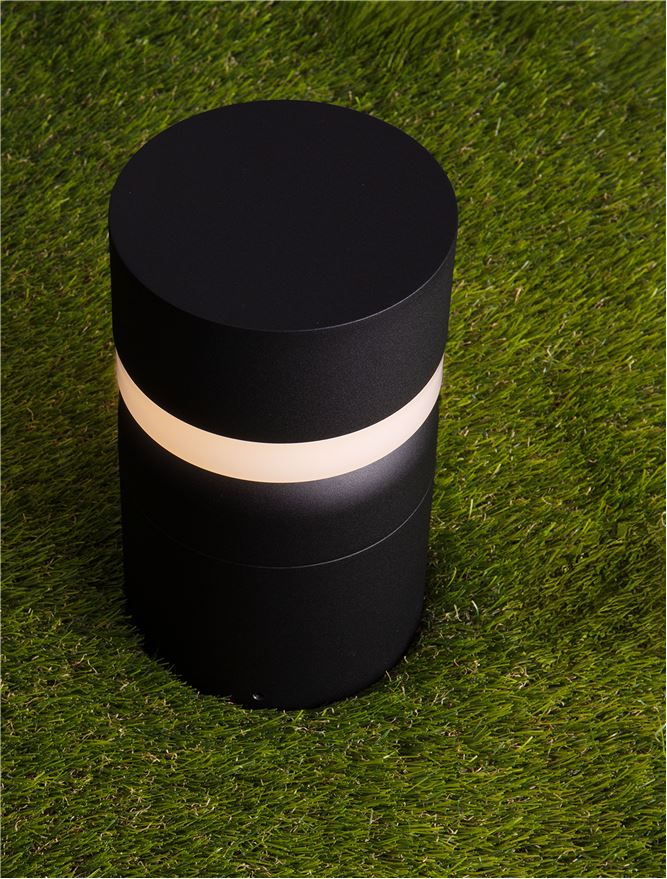 Външен аплик AIRY LED 8W Пясъчно черен алуминий и поликарбонат ⌀14.5 H25см IP65