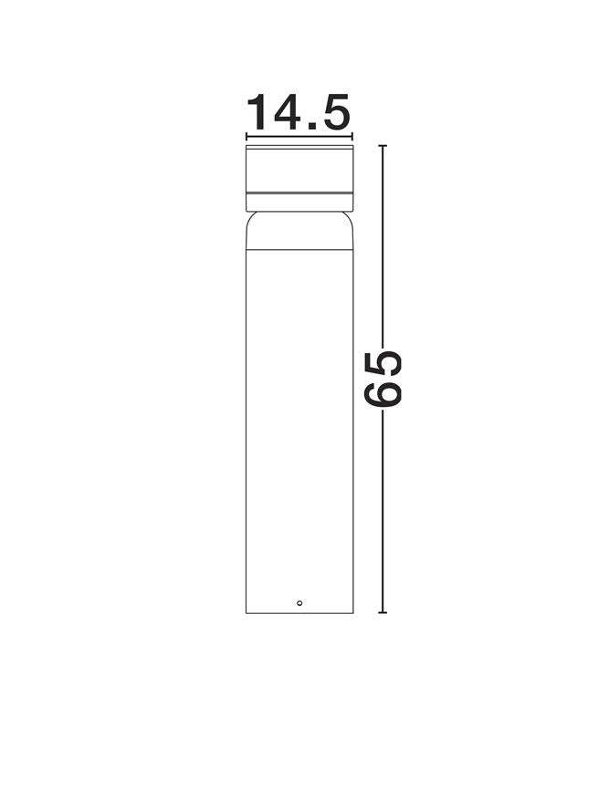 Външен аплик AIRY LED 8W Пясъчно черен алуминий и поликарбонат ⌀14.5 W65см IP65