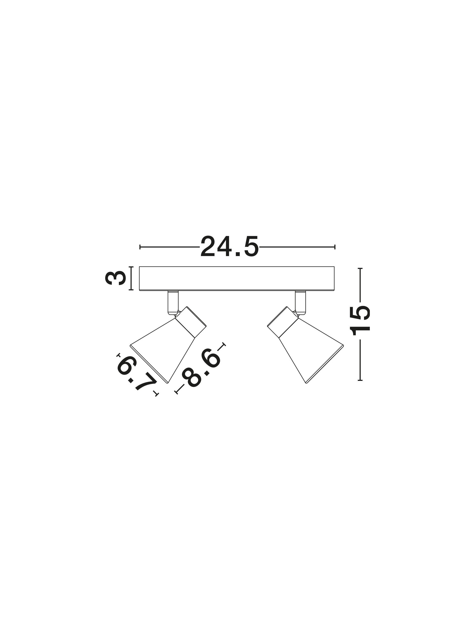 Висящо осветително тяло (пендел) DUBLIN 2x10W GU10 Пясъчно черен метал