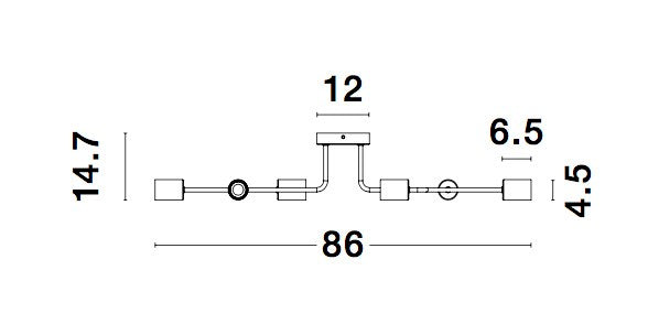 Висящо осветително тяло (пендел) GRANSO 6x12W E27 Пясъчно черен метал