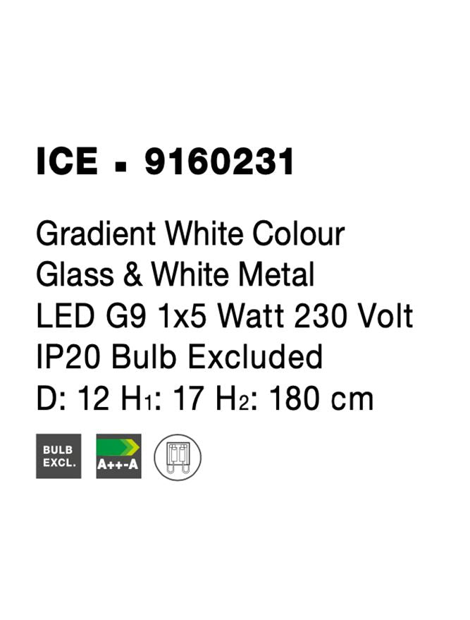 Висящо осветително тяло (пендел) ICE 5W G9 Бял Градиент Бял метал