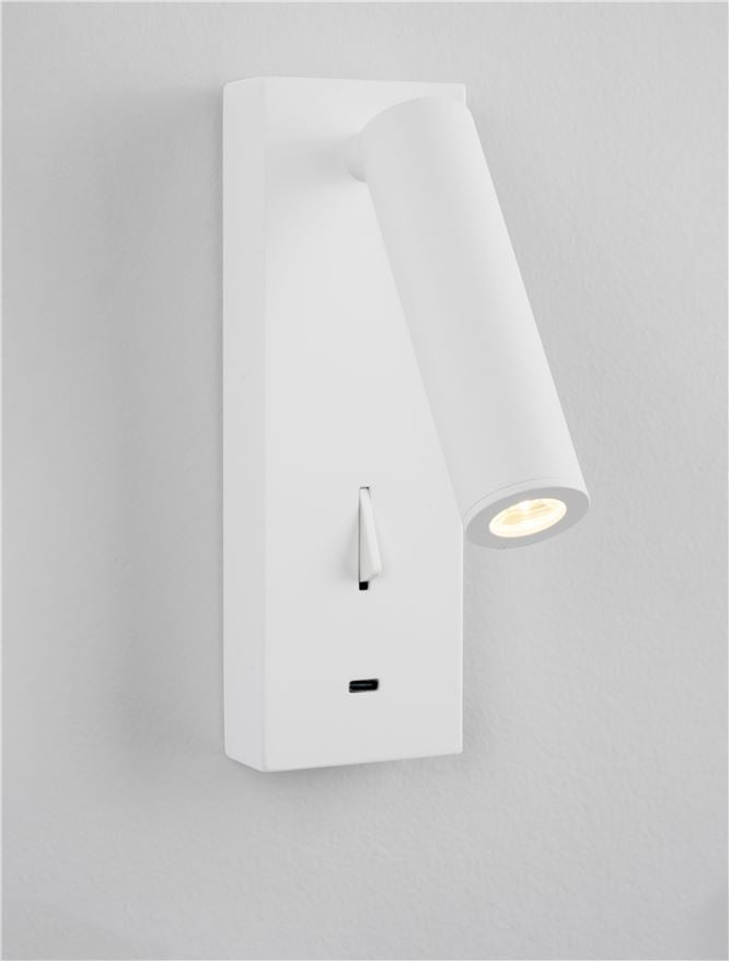 Висящо осветително тяло (пендел) FUSE 3W Бял алуминий с USB и регулируем