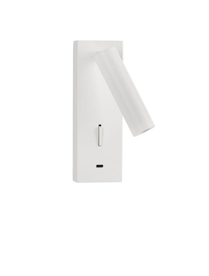 Висящо осветително тяло (пендел) FUSE 3W Бял алуминий с USB и регулируем
