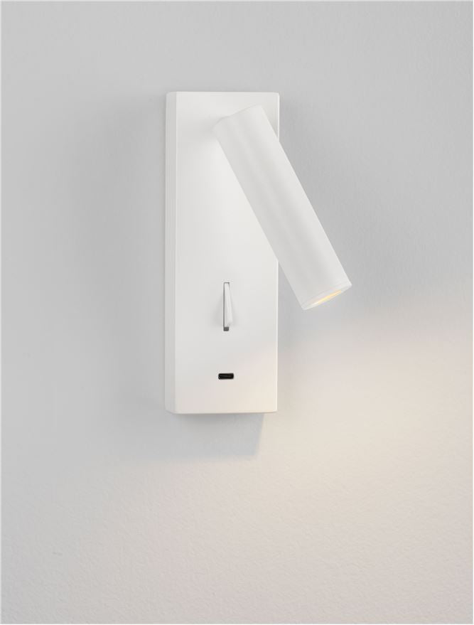 Висящо осветително тяло (пендел) FUSE 3W Бял алуминий с USB и регулируем