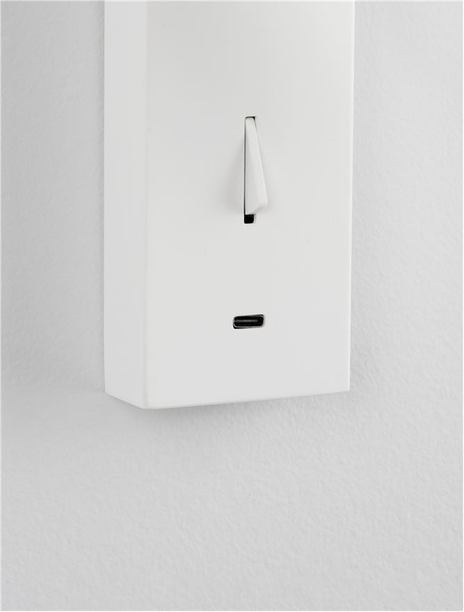 Висящо осветително тяло (пендел) FUSE 3W Бял алуминий с USB и регулируем
