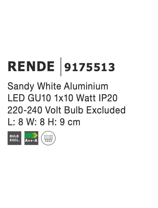 Техническо осветление RENDE 50W GU10 Пясъчно бял алуминий