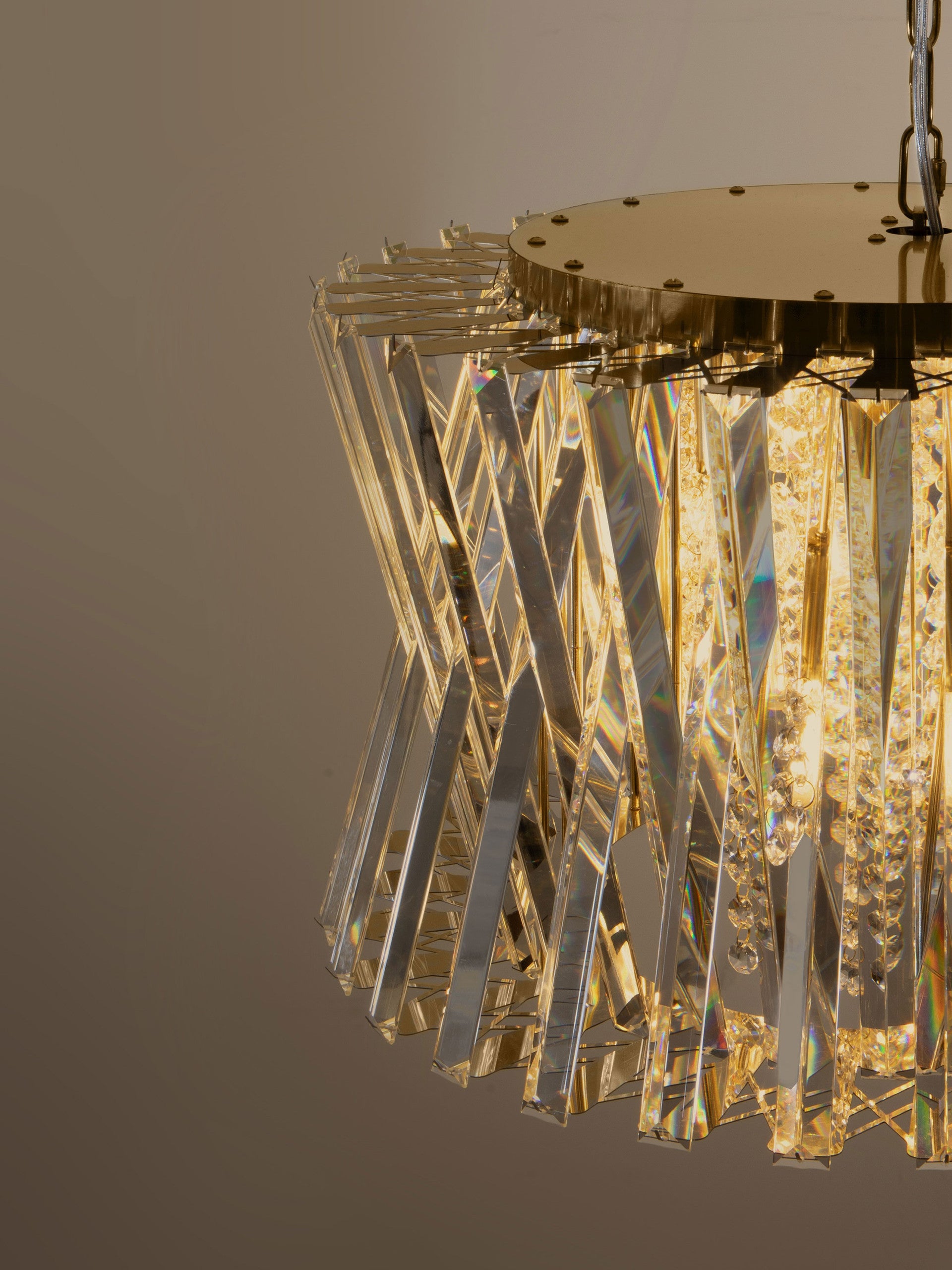 Подова лампа ESTRELLA LED E14 12x5W Кристал Златист месинг