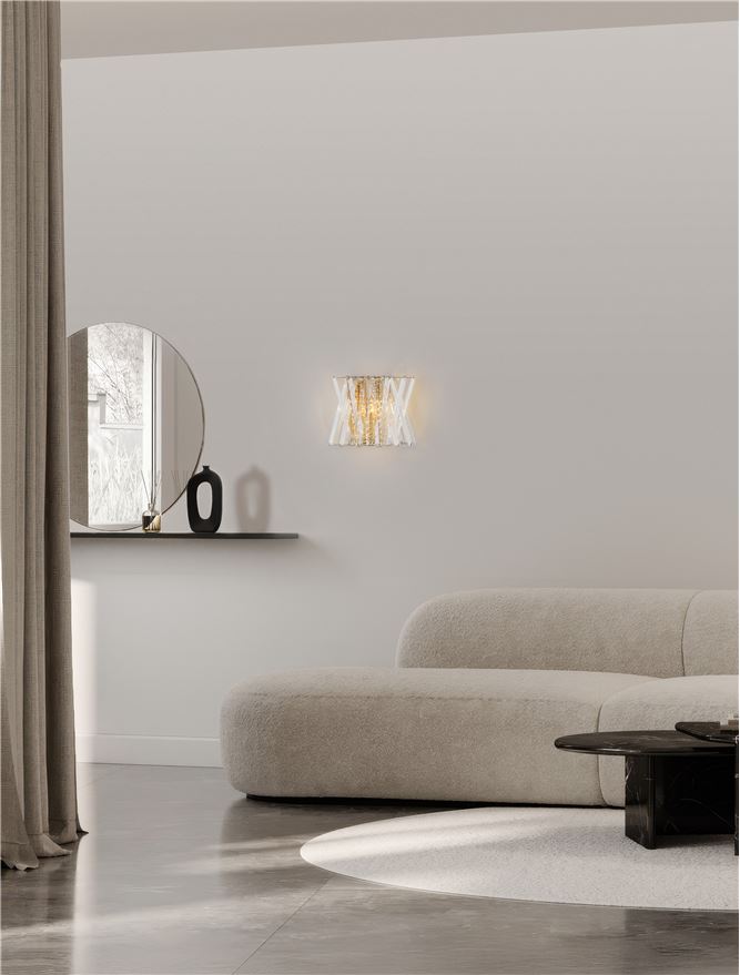 Настолна лампа ESTRELLA LED E14 2x5W Кристал Златист месинг