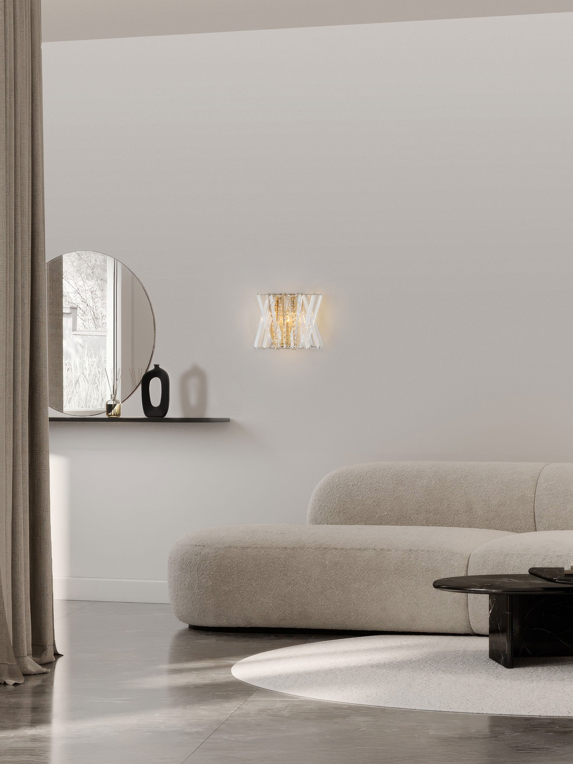 Настолна лампа ESTRELLA LED E14 2x5W Кристал Месинг Злато