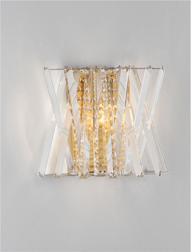 Настолна лампа ESTRELLA LED E14 2x5W Кристал Златист месинг