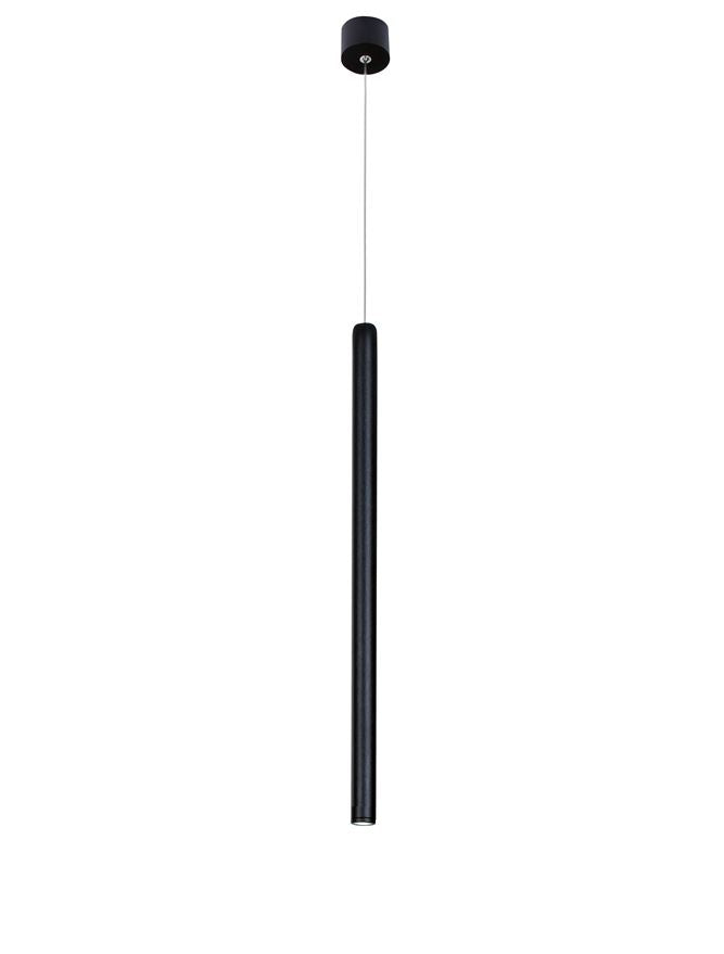 Висящо осветително тяло (пендел) ULTRATHIN LED 3W 230V Пясъчно черен алуминий Регулируема височина ⌀2.5 H60-150см