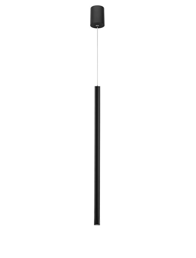 Висящо осветително тяло (пендел) ULTRATHIN LED 3W 230V Пясъчно черен алуминий Регулируема височина ⌀2.5 H60-150см