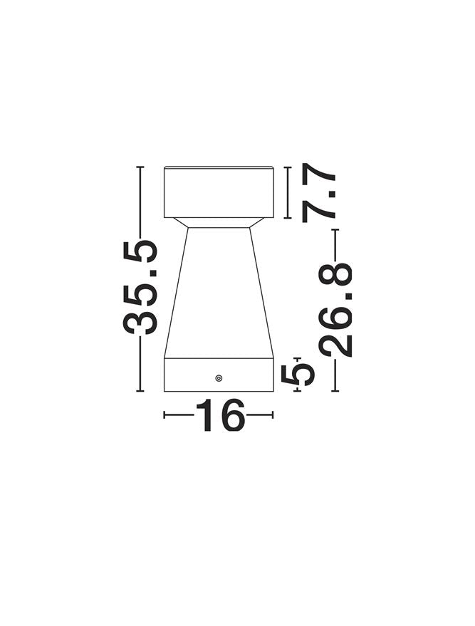 Градинска лампа LUA 12W Пясъчно черен бетон IP65 3000K