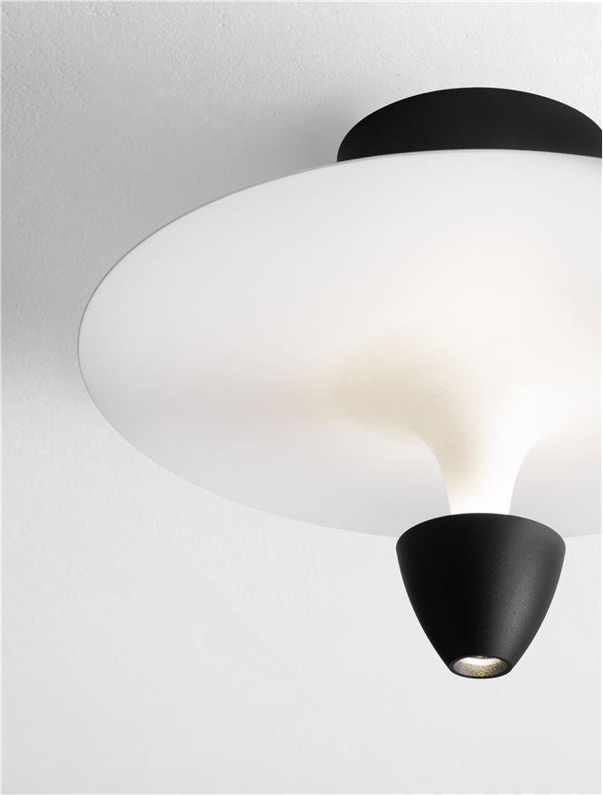 Висящо осветително тяло (пендел) LUET LED 11W 3000K Пясъчно черен и бял алуминий ⌀34 H24см