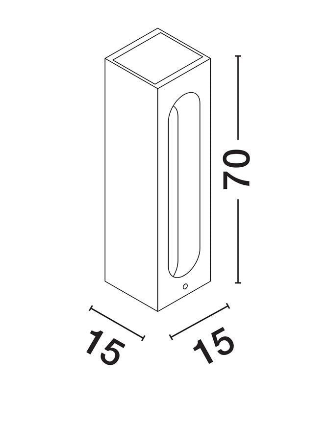 Външен аплик STAGE 6W 3000K Сив бетон IP65 L15 W15 H70см