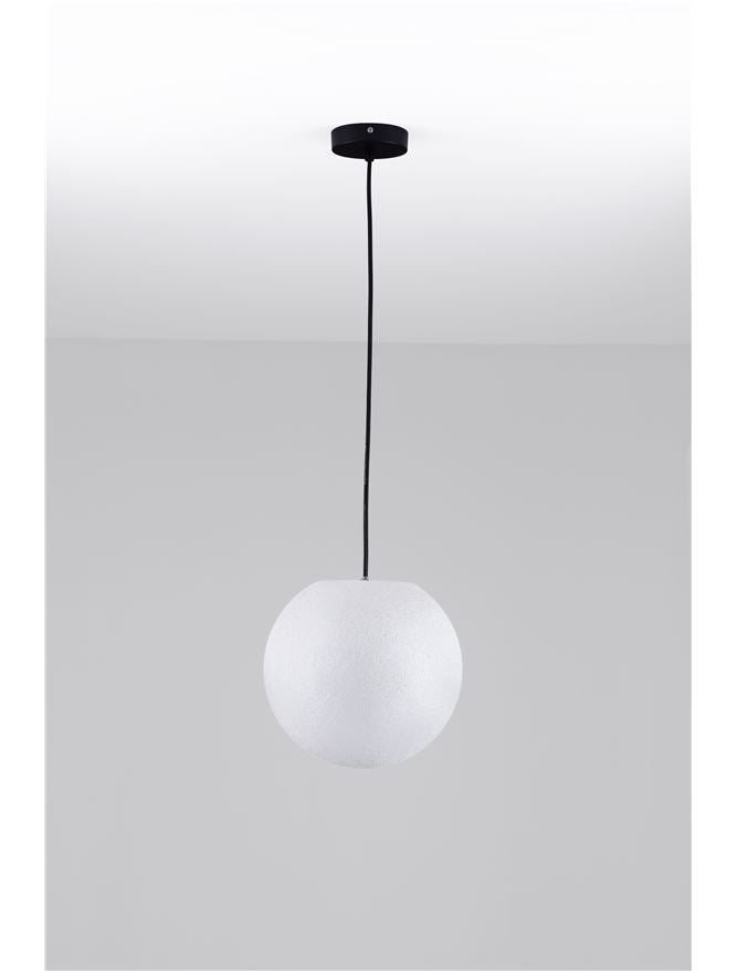 Външен пендел MOON LED E14 5W Пясъчно бял с черен кабел ⌀30 H200см IP65