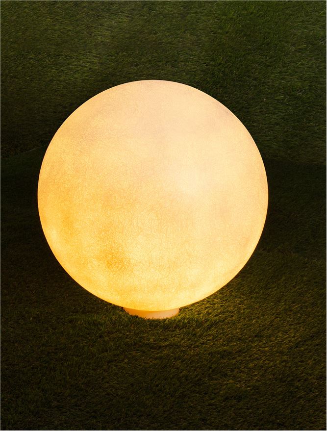 Градинска лампа MOON LED E27 12W Пясъчно бял ⌀50 H50см +19см колче IP65